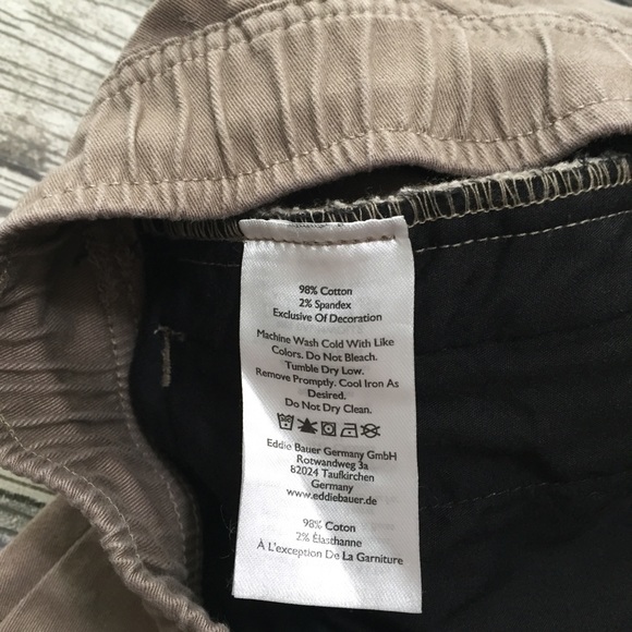 Eddie Bauer Chino Jogger Pants Women’s 4 Beige Tan Drawstring Zip Pockets - Picture 7 of 12
